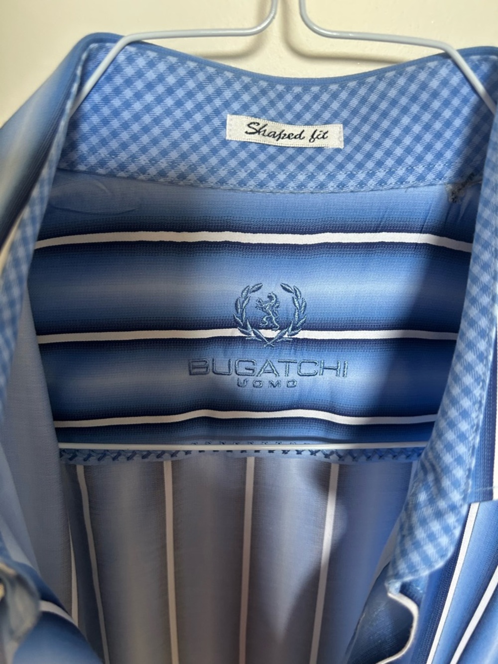 men’s bugatchi shirt blue large